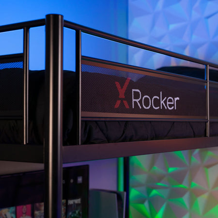 HQ Gaming Loft Bunk Bed with Battlestation - X Rocker