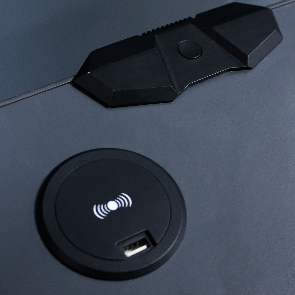 Carbon-Tek End Table with Wireless Charging and LED Lights - X Rocker