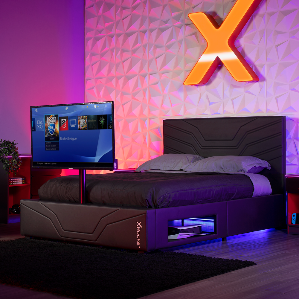 Oracle Gaming Bed with TV Mount, Full - X Rocker